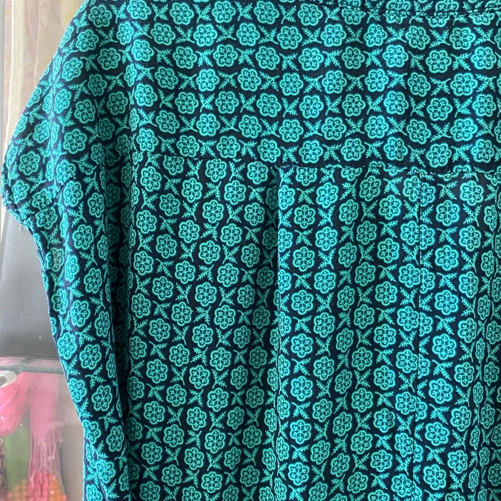 Maeve Anthropologie Jumpsuit Geoscope Beltws Pockets Pull On Green Navy XS - Picture 9 of 16